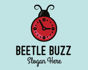 Ladybird Beetle Clock logo design