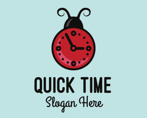 Minute - Ladybird Beetle Clock logo design