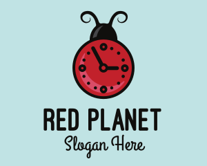 Ladybird Beetle Clock logo design