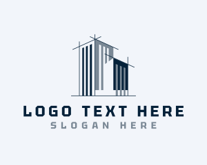 Industrial - Architecture Building Blueprint logo design