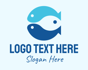 Sea Creatures - Blue Ocean Fish logo design