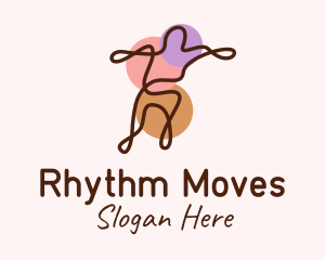 Dance - Dancing Human Monoline logo design