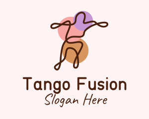 Tango - Dancing Human Monoline logo design