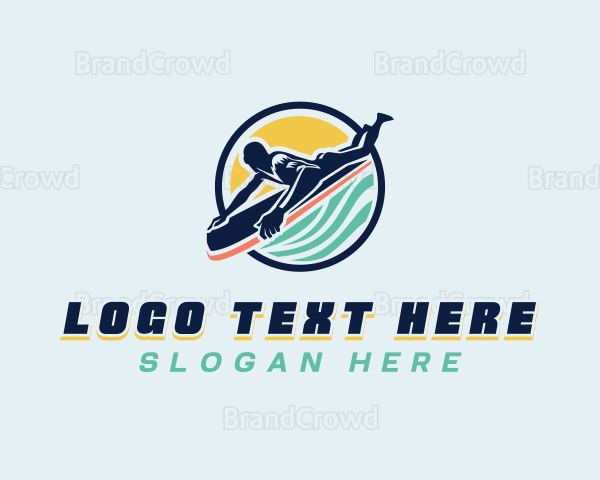 Athletic Surfer Bodyboarding Logo