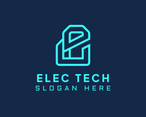 Cyber Tech Letter E logo design