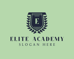 Academy - Shield Wreath Academy logo design