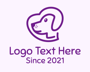 Heart - Purple Pet Dog logo design