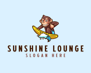 Wave Surfer Monkey logo design