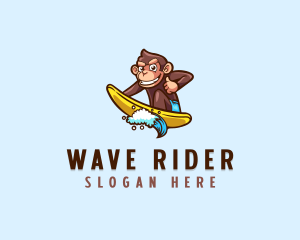 Surfer - Wave Surfer Monkey logo design