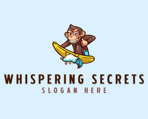 Wave Surfer Monkey logo design