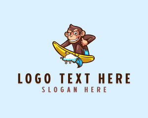 Monkey - Wave Surfer Monkey logo design