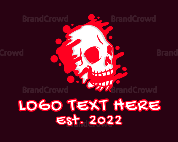 Skull Blood Graffiti Logo