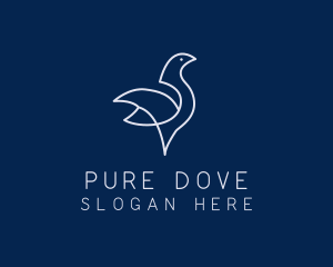 Minimalist Dove Bird  logo design