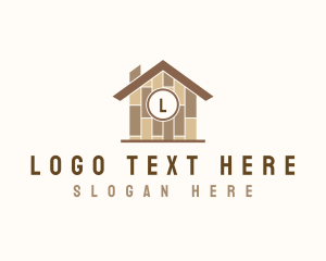 Flooring - House Wood Tiling logo design