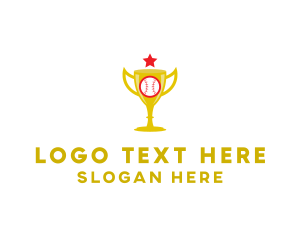 Gold - Star Baseball Trophy logo design