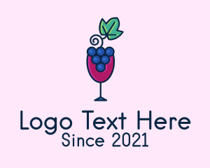 Alcohol - Grape Juice Glass logo design