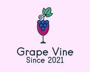 Grapes - Grape Juice Glass logo design