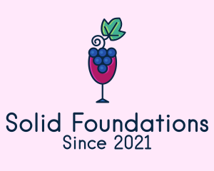 Fruit Juice - Grape Juice Glass logo design