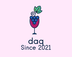 Winery - Grape Juice Glass logo design