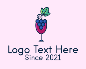 Alcoholic Beverage - Grape Juice Glass logo design