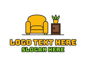 Lounge - Cozy Armchair Interior logo design