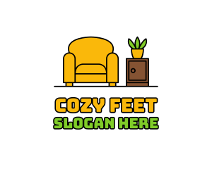 Cozy Armchair Interior logo design