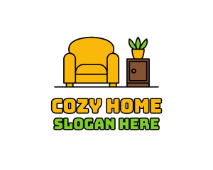 Cozy Armchair Interior logo design