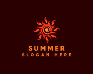 Summer Sunray Swirl logo design