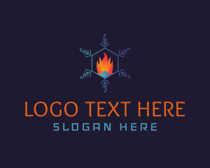 Gradient - Snowflake Fire Thermostat logo design