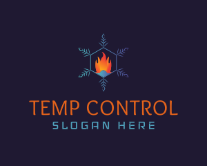 Thermostat - Snowflake Fire Thermostat logo design