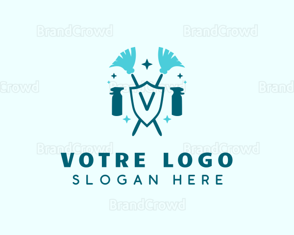 Sanitation Broom Shield Logo