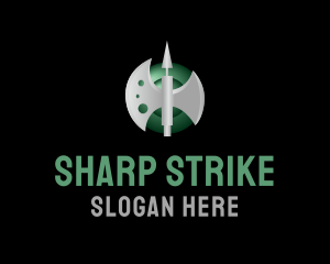 Weapon - Spear Axe Weapon logo design