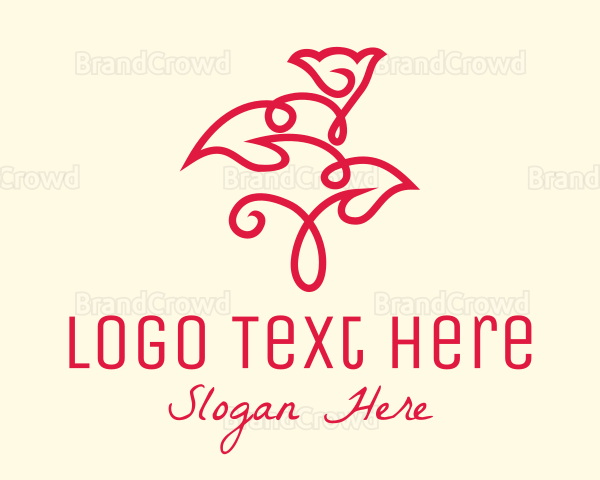 Red Minimalist Rosebud Logo