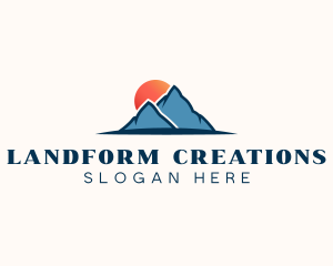 Landform - Mountain Camp Sunset logo design