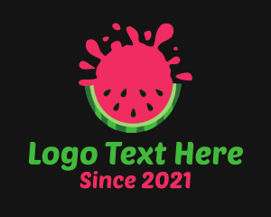 Healthy Food - Watermelon Slice Splash logo design