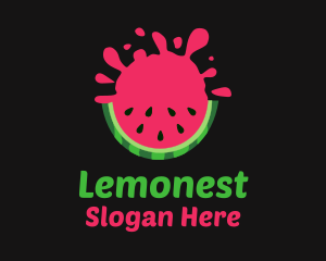 Watermelon Slice Splash Logo