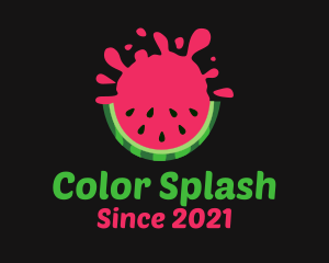 Watermelon Slice Splash logo design