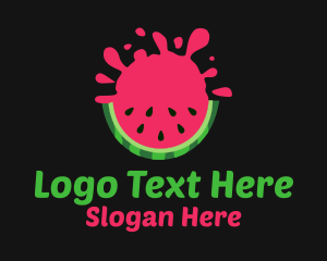 Watermelon Slice Splash Logo