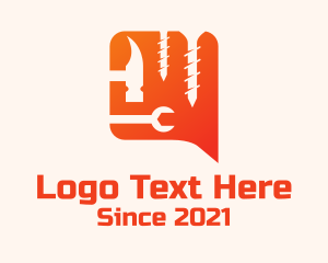 Chat Box - Handyman Tools Chat logo design