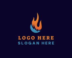 Heating - Water Fire Hvac Element logo design