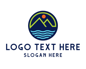 Trek - Mountain Coastal River logo design