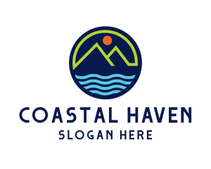Bay - Mountain Coastal River logo design