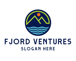 Fjord - Mountain Coastal River logo design