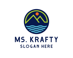 Trek - Mountain Coastal River logo design