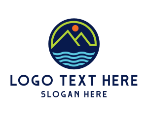 View - Mountain Coastal River logo design