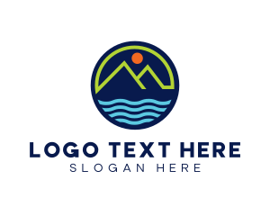 Bay - Mountain Coastal River logo design