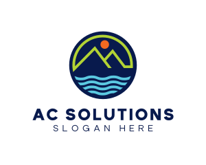 Mountain Coastal River logo design