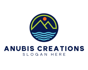 Mountain Coastal River logo design