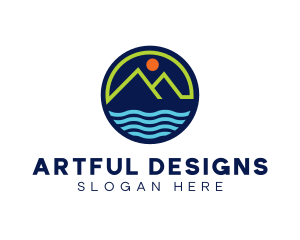 Mountain Coastal River logo design