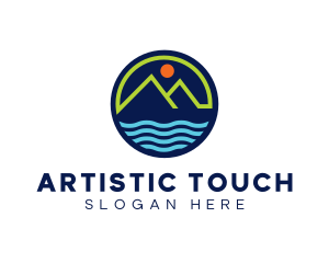 Mountain Coastal River logo design